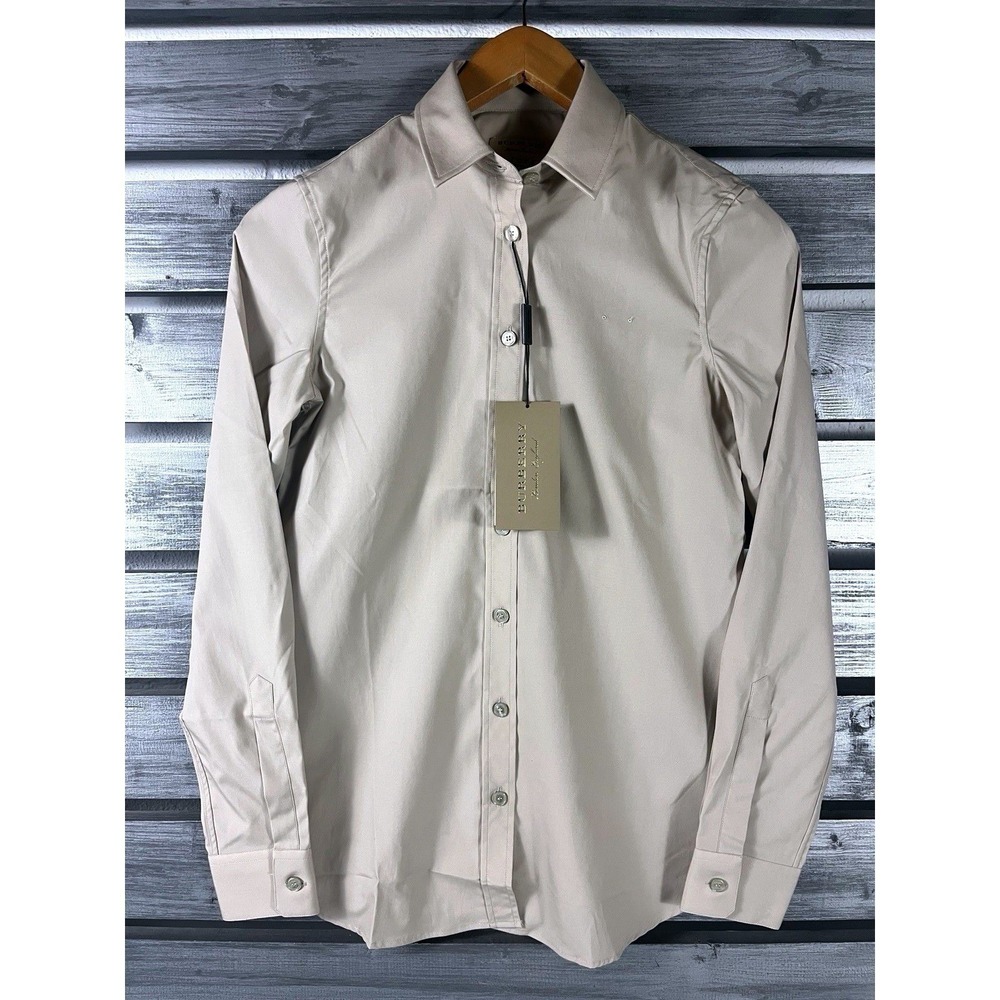 Burberry Men's Button-Down Shirt in Light Beige